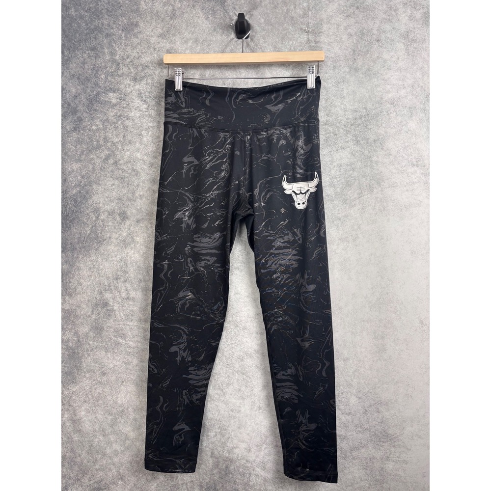 Concepts Sport Women's NBA Chicago Bulls Black Gray White Swirl Leggings‎ Medium